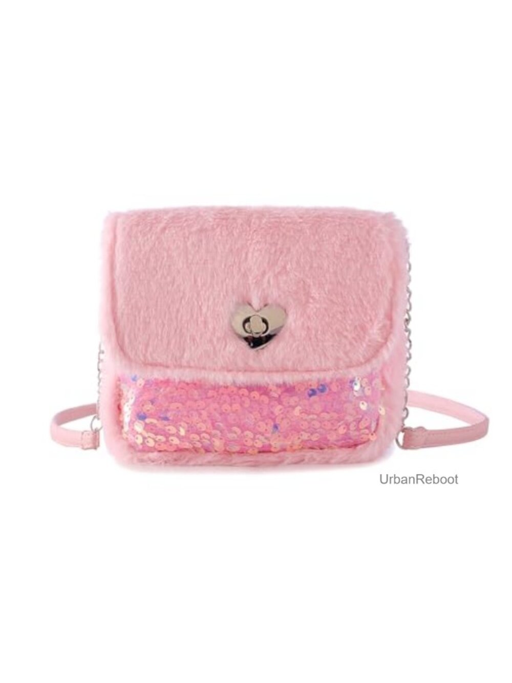 Girls Small Fluffy Crossbody Bag Faux Fur Adjustable Strap Purse Wallet